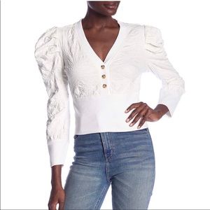Free People | puff sleeve button detail top